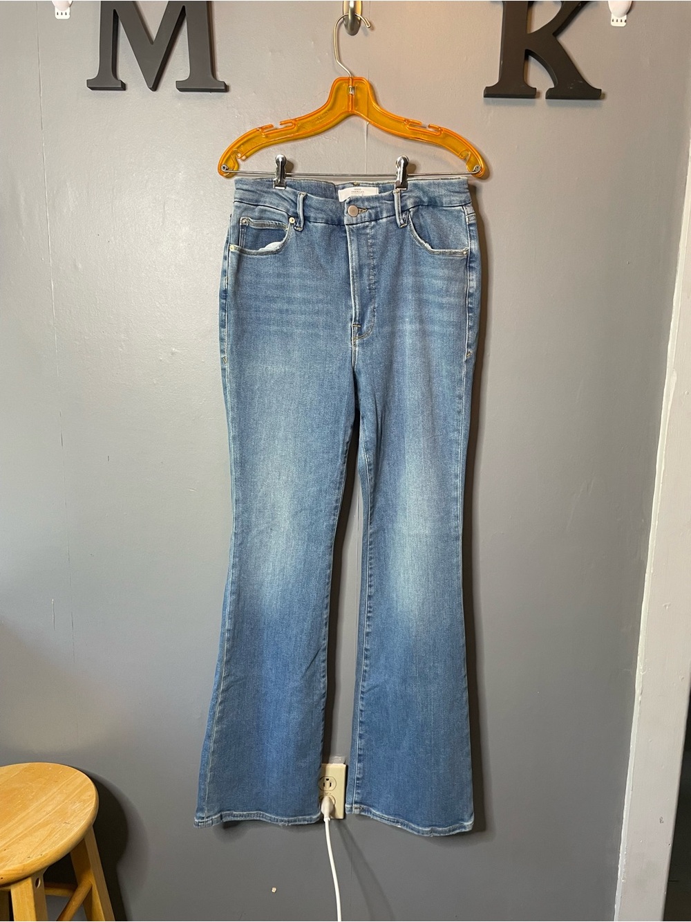 Good American Zara Collection Edition 2022 Flare Jeans Blue 15/47